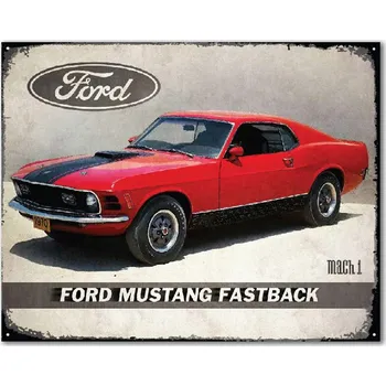 Plechová cedule Plechová cedule Ford Mustang Mach 1 Fastback 30 cm x 38 cm