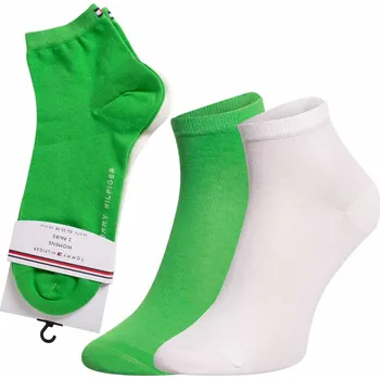 Dámské ponožky TOMMY HILFIGER PONOŽKY 2 PÁRY ECRU/GREEN 373001001 028 Velikost: 35-38