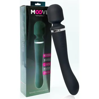 Vibrátor InToYou Moove Massage Wand with 2 Powerful Motors Silicone Black