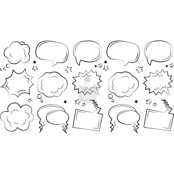 Jedlá dekorace na dort Caketools Jedlý papír "Textové bubliny 7" A4