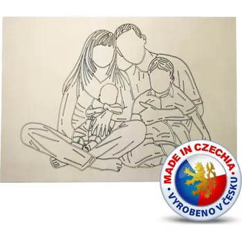 Antistresové omalovánky VypálímTi.cz Dřevěné omalovánky - Rodina 2