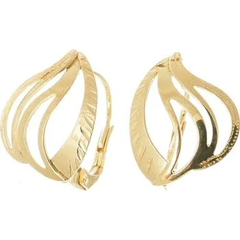 Náušnice Dámské stříbrné pozlacené náušnice bez zirkonů STNAU0810F