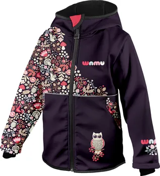 Dívčí bunda WAMU Softshellová bunda zateplená sova/fialová