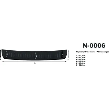 Lišta karosérie Rider Kryt prahu pátých dveří Chevrolet Aveo 2005-2011 Sedan, tvrzený plast