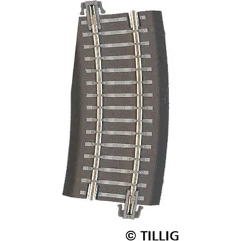 Modelová železnice TT - kolej oblouková vyrovnávací s podložím k levé výhybce B R12/22 R310-353/15°