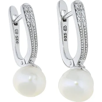 Náušnice Goldstore Stříbrné visací perlové náušnice Varianta: stříbrné náušnice