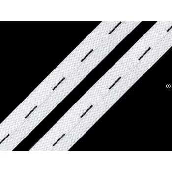 Textilní guma Guma, pruženka dírkovaná šíře 2 cm, 1 m - bílá
