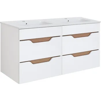 Koupelnový nábytek BPS-koupelny Koupelnová skříňka s keramickým dvojumyvadlem Ithaca W 120