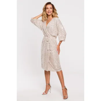 Dámské šaty Dámské šaty M653 šampaň - Moe šampaň L