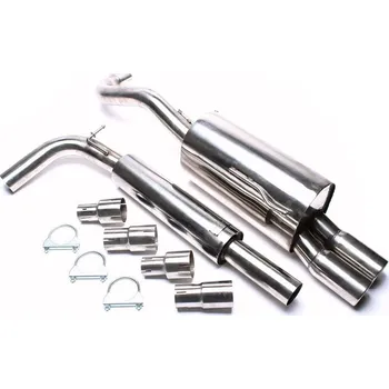 Výfukový systém TA Technix sportovní nerezový catback výfuk VW Lupo (6X, 98-05) 1.0 8V / 1.4 8V, 2x 76 mm rovná nerezová koncovka s pertlem