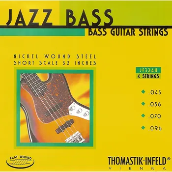 Struna pro kytaru a smyčcový nástroj Thomastik JAZZ&nbsp;FLAT&nbsp;WOUND HOFNER JF324H (32") - Struny na baskytaru - sada