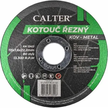Řezný kotouč RULYT Řezný kotouč Calter 115 x 1 6 x 22 2 mm