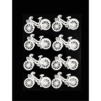 Dřevěná dekorace, KOLA, samolepící, bílé, 4 x 2,5 cm, 8 ks/bal.