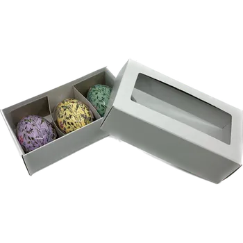 Velikonoční dekorace Krabička na 3 velikonoční kraslice s průhledným okénkem 13,5x6,5x4,5 cm