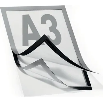 Kancelářský nábytek Samolepící Magnetický rámeček A3 - Stříbrný