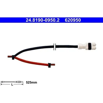 Brzdová destička Výstražný kontakt, opotřebení obložení ATE 24.8190-0950.2