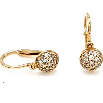 Náušnice Zlaté dívčí náušnice ze žlutého zlata zdobené zirkony