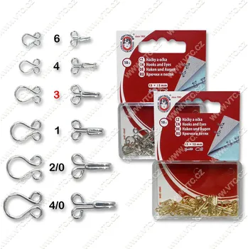 Háčky + očka 10+8mm nikl