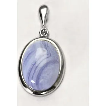 Přívěsek Stříbrný přívěsek přírodní chalcedon - P1455 (Stříbrný přívěsek s chalcedonem 16 x 12 mm)