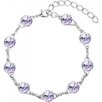 Náramek Swarovski Elements Rivoli 8mm - Rhodiovaný náramek fialový 33111.1 Violet (fialová velmi světlá, lila)
