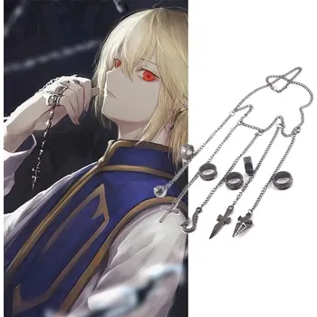 Náušnice Hunter X Hunter Nenové řetězy Kurapika Kuruta antracit