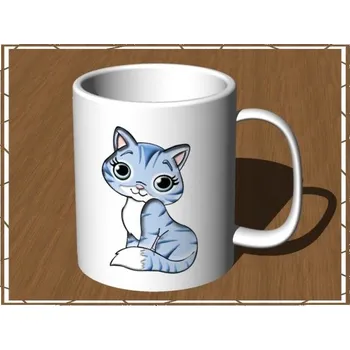 Pelisport Hrnek bílý s kočkou modrou samostatný hrnek