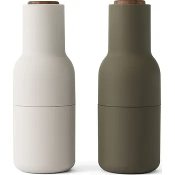 Mlýnek na koření AUDO (MENU) Mlýnky na sůl a pepř Bottle, Hunting Green / Beige, Walnut, 2ks