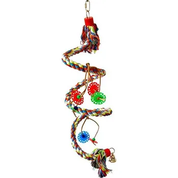 Hračka pro ptáka Terra International Pružina s hračkami a kůžemi 150 × 2,5 cm M