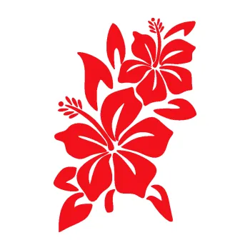 Samolepící dekorace SAMOLEPKA Květina dekor 033 levá ibišek (10 - červená) NA AUTO, NÁLEPKA, FÓLIE, POLEP, TUNING, VLASTNÍ TEXT, TISK, AUTOSAMOLEPKY.cz, POLEPY, OBRÁZEK, LOGO, SAMOLEPKY