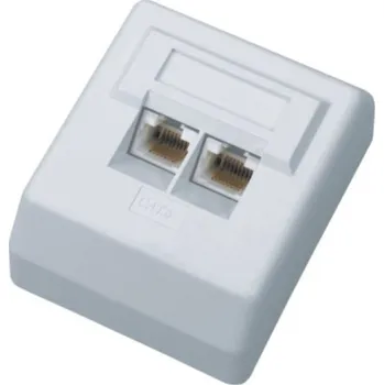 Elektrická zásuvka DATACOM UTP dvojzásuvka nad omítku Cat6 FA-1004