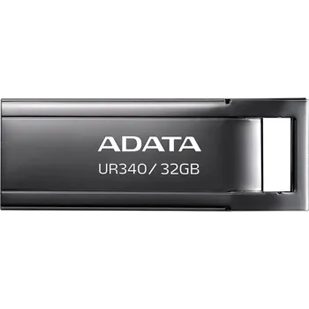 USB flash disk ADATA Flash Disk 32GB UR340, USB 3.2 Dash Drive, kov lesklá černá