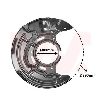 Brzdový kotouč Ochranný plech proti rozstřikování, brzdový kotouč VAN WEZEL 5328372