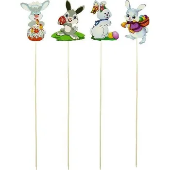 Zápich dřevo 50mm Zajíčci mix 6 gram