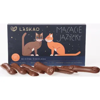 Čokoláda LASKA O Kočičí jazýčky mléčná čokoláda s pomerančovou příchutí