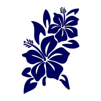 Samolepící dekorace SAMOLEPKA Květina dekor 033 levá ibišek (23 - tmavě modrá) NA AUTO, NÁLEPKA, FÓLIE, POLEP, TUNING, VLASTNÍ TEXT, TISK, AUTOSAMOLEPKY.cz, POLEPY, OBRÁZEK, LOGO, SAMOLEPKY