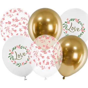 PartyDeco Latexové balonky Love mix 30 cm - 6 ks