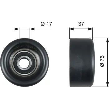 Vratná/vodicí kladka, klínový žebrový řemen GATES T38028