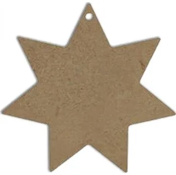 Vánoční dekorace Dřevěný výřez k dekoraci Gomille závěsný, 10 x 10 cm – hvězda sedmicípá