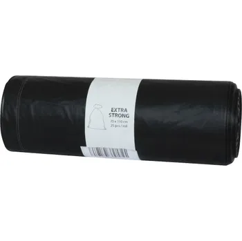 Pytle na odpadky Pytle na odpad 120 l, černé, extra silné, HDPE 45 my, 70 x 110 cm / 25 ks