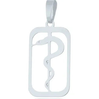 Přívěsek GEMMAX Original – garance kvality Zlatý přívěsek Aeskulapova hůl - lékařský znak, bílé zlato – zlatý šperk ryzosti 585/1000 v Dárkovém balení s Certifikátem GUPWN-02491