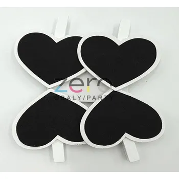 Party dekorace Kolíček se 'srdcem' (4 ks) - bílo-černá