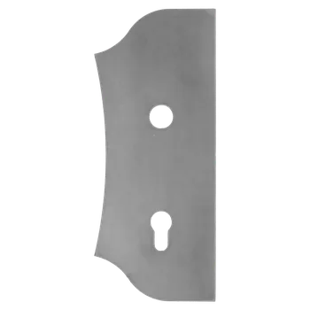 Dveřní kování KOVIAN, s.r.o. Štít 250x104x3mm s otvory, otvor pro kliku ø 19,5mm, hladký, oboustranný (levý i pravý), pro zámek ZM90/80