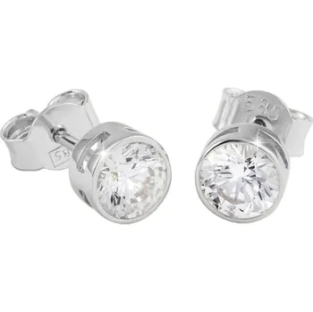 Náušnice GEMMAX Náušnice z bílého zlata se zirkony - Ø&nbsp;5,8&nbsp;mm – zlatý šperk ryzosti 585/1000 v Dárkovém balení s Certifikátem GLEWB-32241