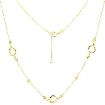 Náhrdelník GEMMAX Elegantní zlatý náhrdelník s přívěsky délka 45 cm – zlatý šperk ryzosti 585/1000 v Dárkovém balení s Certifikátem GLNYN-45-40451