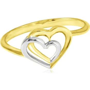 Prsten GEMMAX Zlatý prsten Srdíčka vel. 57 – zlatý šperk ryzosti 585/1000 v Dárkovém balení s Certifikátem GLRCN-57-34531