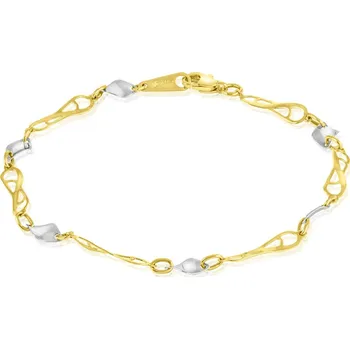 Náramek GEMMAX Zlatý dámský náramek délka&nbsp;19&nbsp;cm – zlatý šperk ryzosti 585/1000 v Dárkovém balení s Certifikátem GLBCN-19-68721