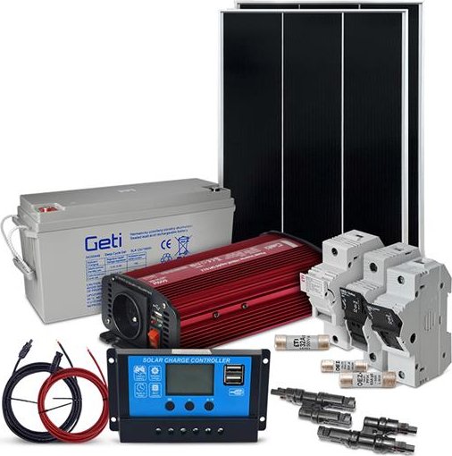 Solární sestava ostrovní SOLARFAM 200Wp, 12V, baterie 150Ah, měnič 230VAC 600W