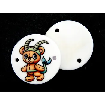 Knoflík GU386, Plastový knoflík, nášivka, kozoroh, 36" / 1 kus