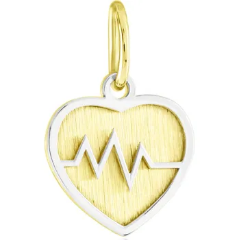 Přívěsek GEMMAX Original – garance kvality Zlatý přívěsek Srdeční tep – zlatý šperk ryzosti 585/1000 v Dárkovém balení s Certifikátem GLPCN-42551