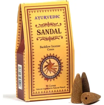 Vonná tyčinka Mani Bhadra VONNÉ KUŽELY SANTAL BACKFLOW 10KS